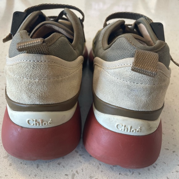 Chloe Sonnie olive green sneakers 38 8 - Picture 5 of 8